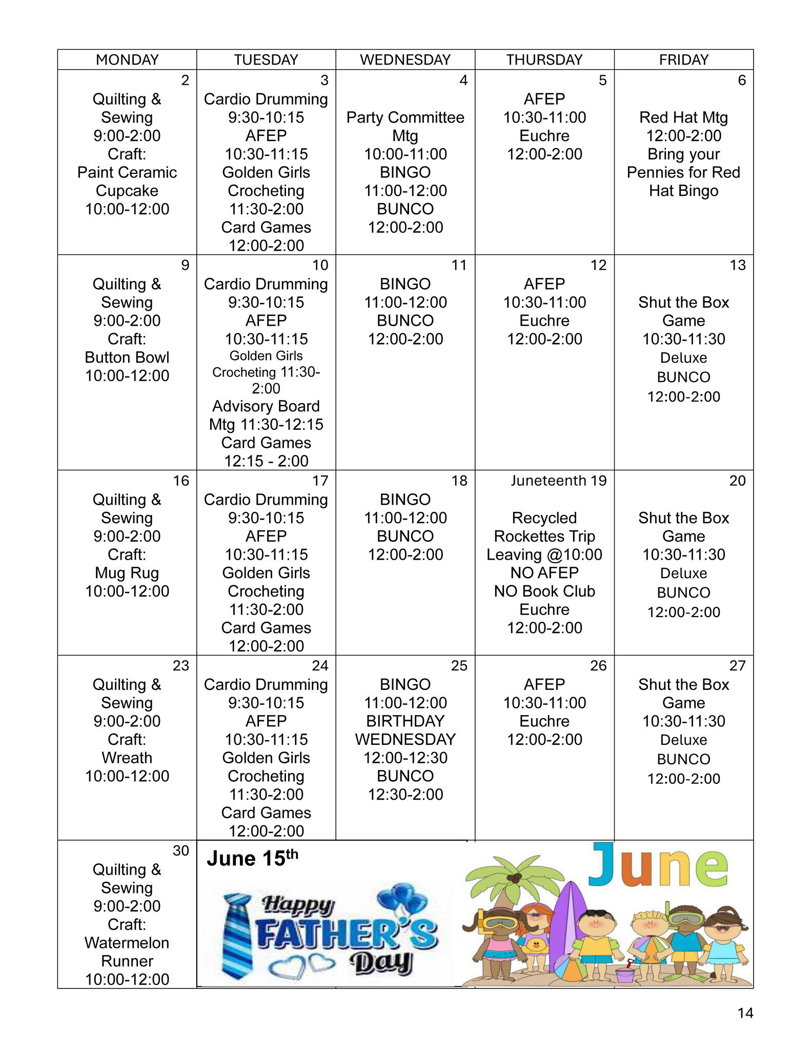 June Calendar